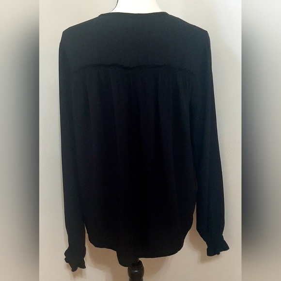 NWT Bobi Los Angeles Split Neck Long Sleeve Blouse Top - Picture 9 of 10